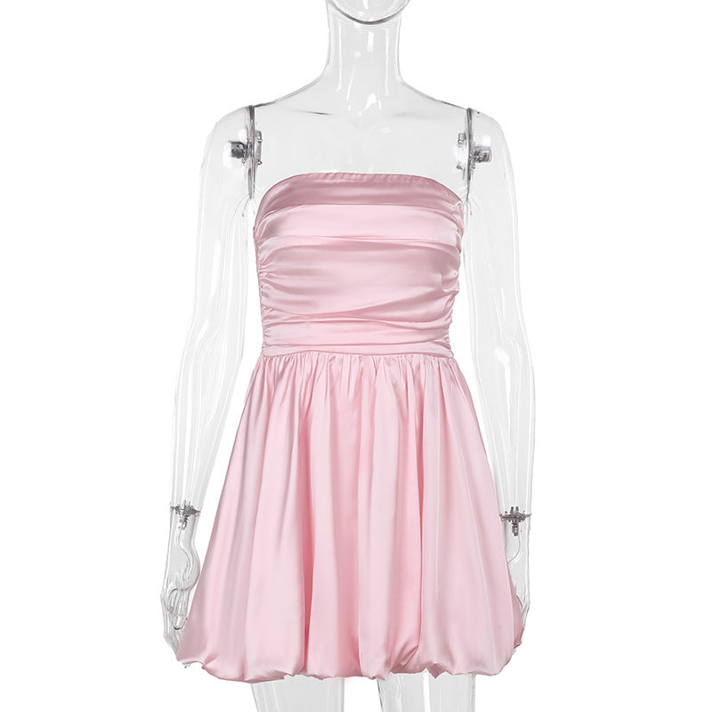 Damen Modisches Minikleid mit schmalem Oberteil und Tüllrock R&B
