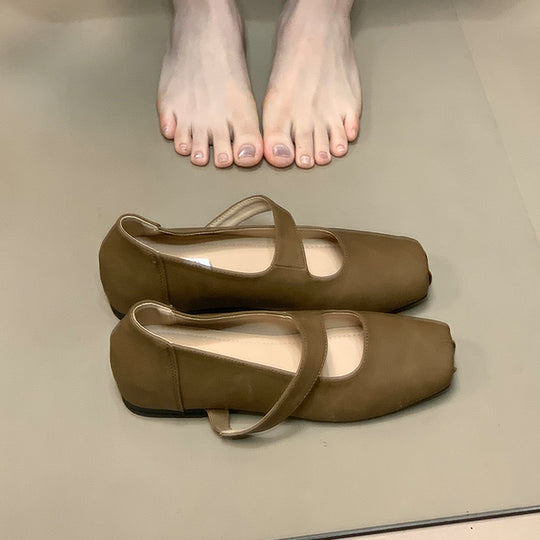 Damen Ballerinas mit verstellbarem Riemen und komfortablem Fußbett R&B