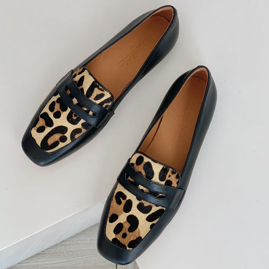 Damen Mokassin-Schuhe mit Leopardenmuster und elegantem Schnitt R&B