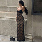 Damen Spitzen-Maxisommerkleid R&B