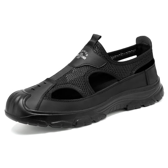 Damen Mesh-Sandalen mit rutschfester Laufsohle und verstellbarem Riemen R&B