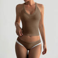 Damen Sportliches Trägershirt mit modischem Bicolor-Design R&B