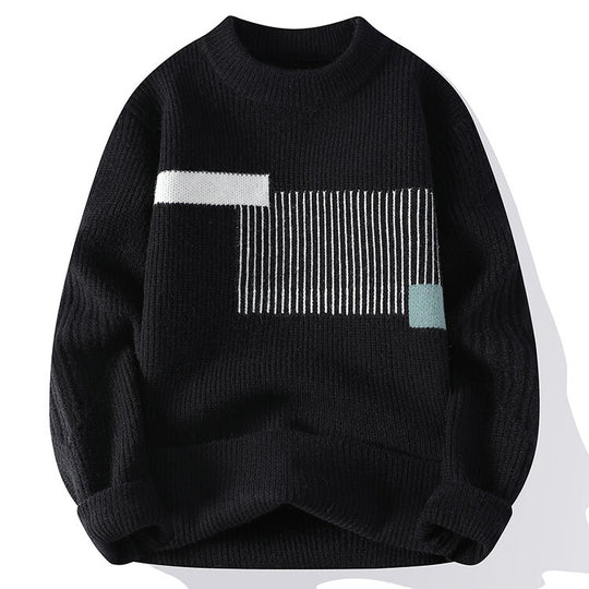 Damen moderner Strickpullover mit geometrischem Muster R&B