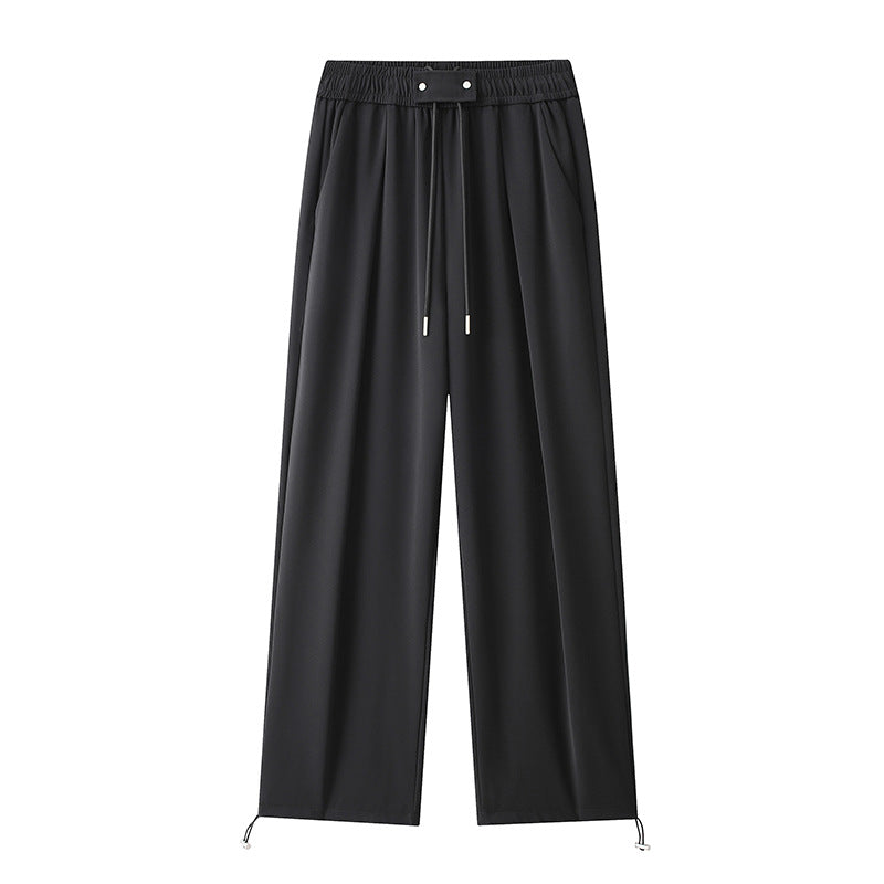 Damen Weitgeschnittene Freizeithose mit elastischem Bund und verstellbarem Kordelzug R&B
