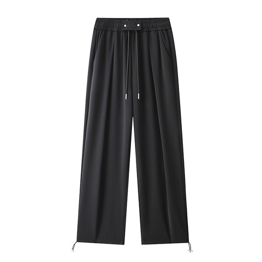 Damen Weitgeschnittene Freizeithose mit elastischem Bund und verstellbarem Kordelzug R&B