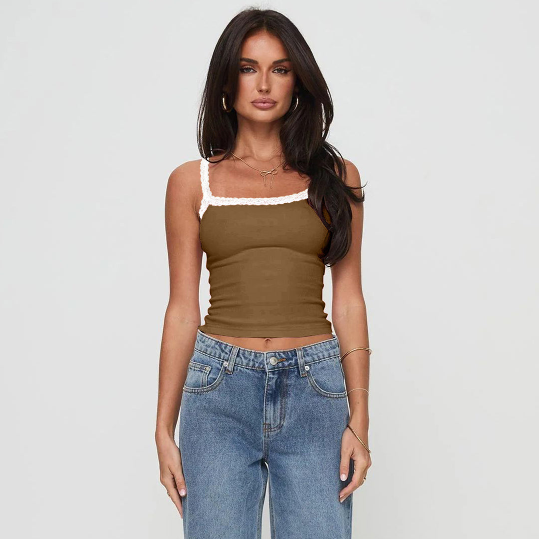 Damen Top mit Spitzenakzenten R&B