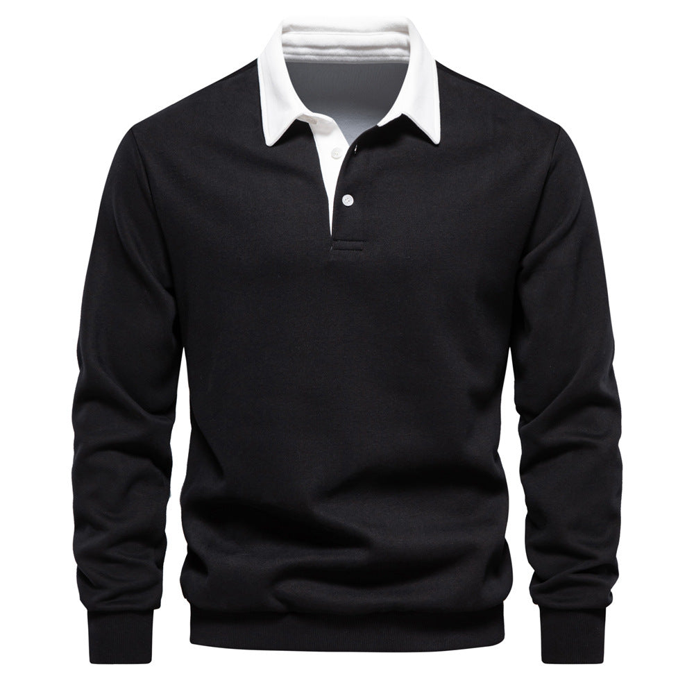 Herren Poloshirt mit kontrastierendem Kragen R&B