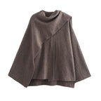 Damen modischer Umhangpullover aus weichem Material R&B