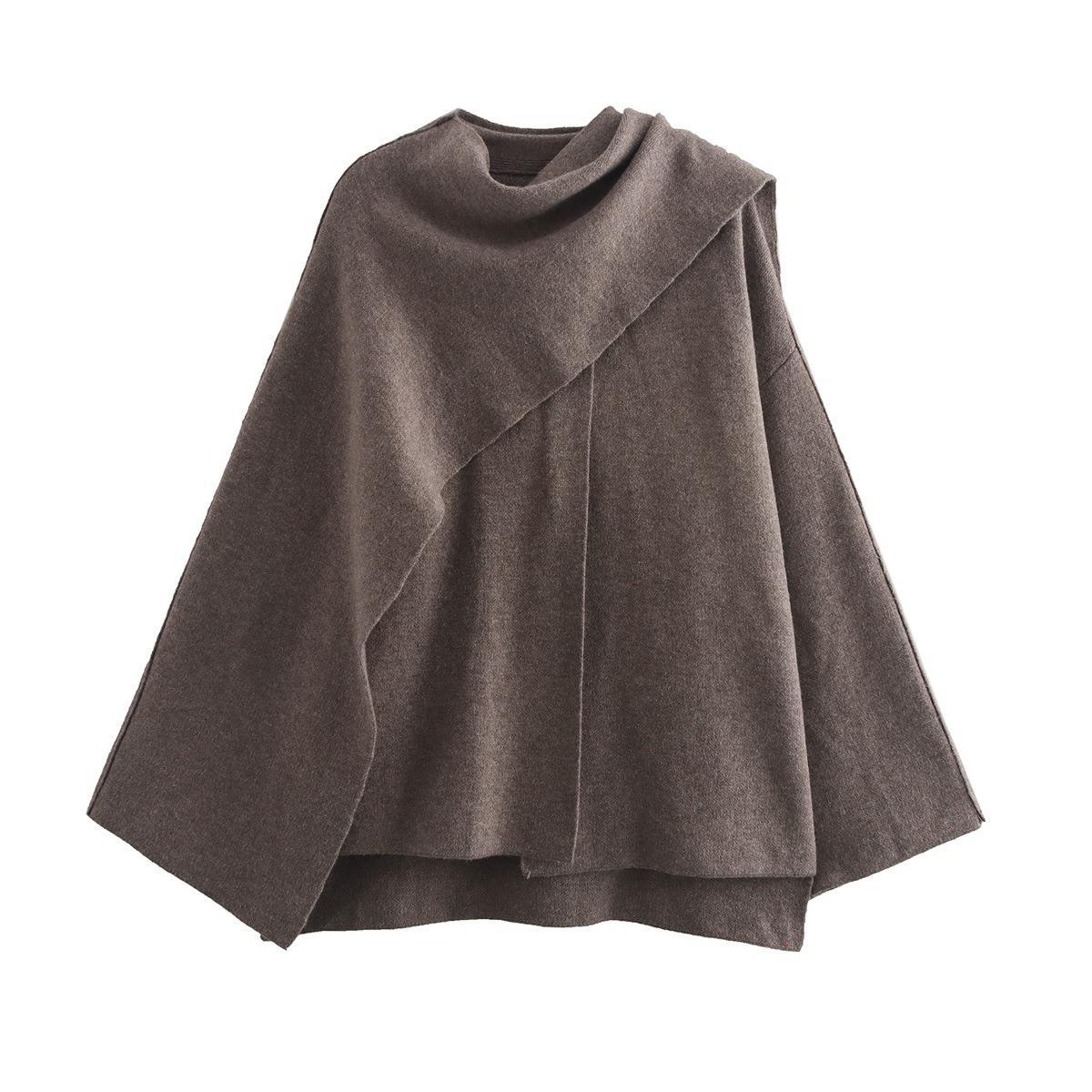 Damen modischer Umhangpullover aus weichem Material R&B