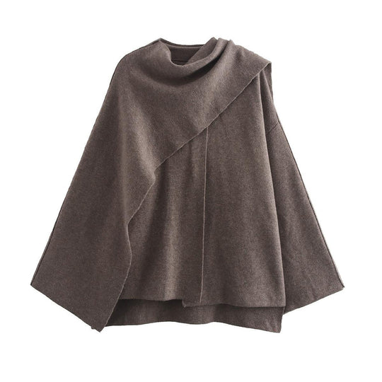 Damen modischer Umhangpullover aus weichem Material R&B