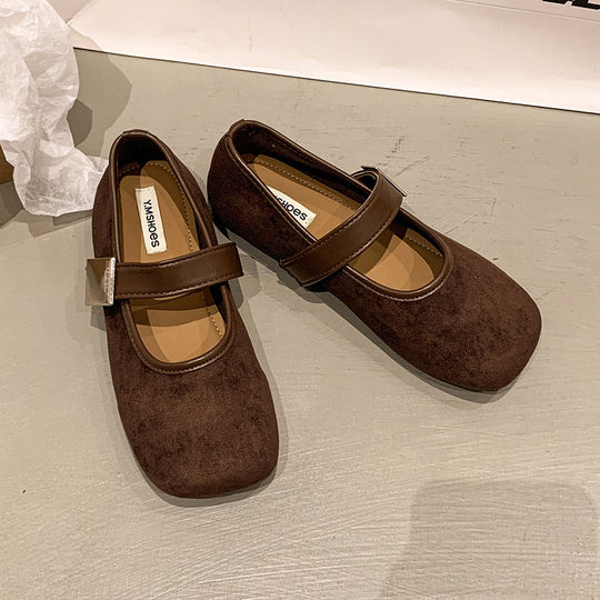 Damen Elegante Ballerinas mit verstellbarem Riemen und hochwertiger Verarbeitung R&B