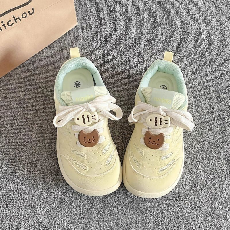 Damen Sportliche Sneakers mit süßem Tiermotiv und innovativem Schnürsystem R&B