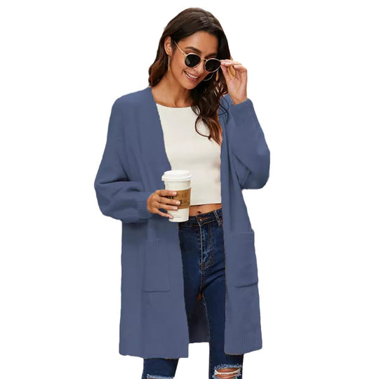 Damen Strickmantel mit weicher Struktur und praktischen Taschen R&B