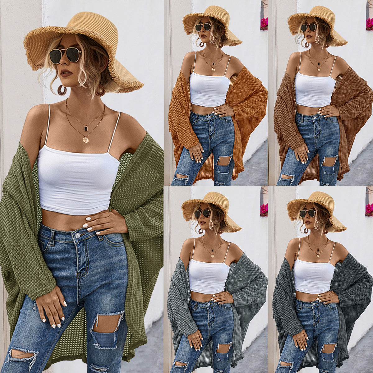 Damen lässige Strickjacke im oversized Schnitt R&B