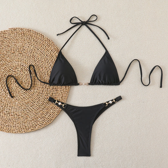 Damen Triangel-Bikini mit eleganten Goldakzenten R&B