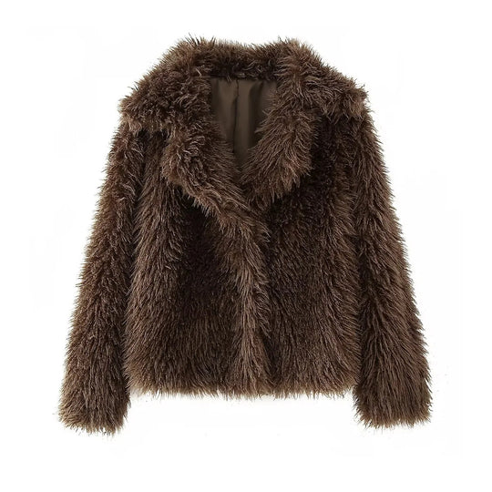 Damen Kuschelige Fleecejacke mit großzügigem Kragen und weichem Innenfutter R&B