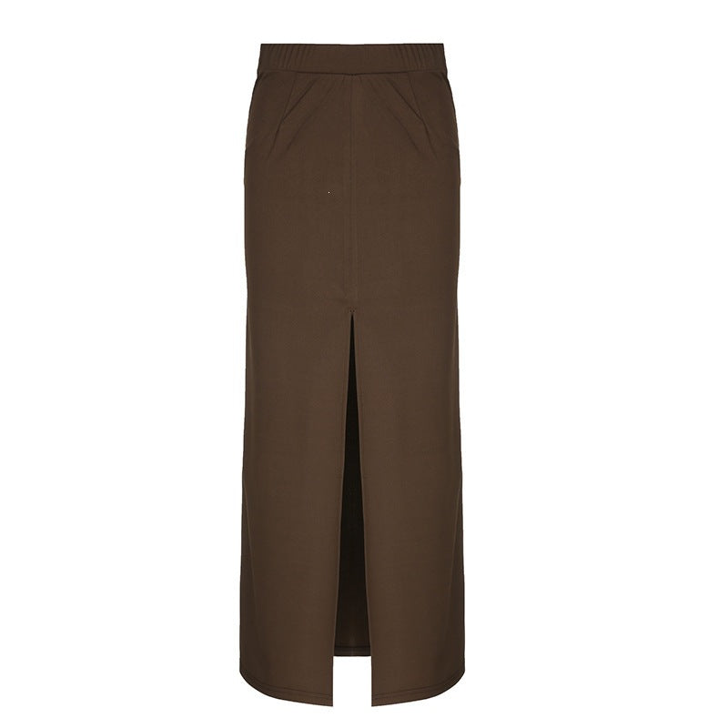 Damen Maxi-Rock mit elegantem Schlitz und weich fließendem Stoff R&B