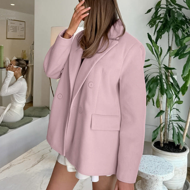 Damen elegante und kuschelige Blazerjacke R&B