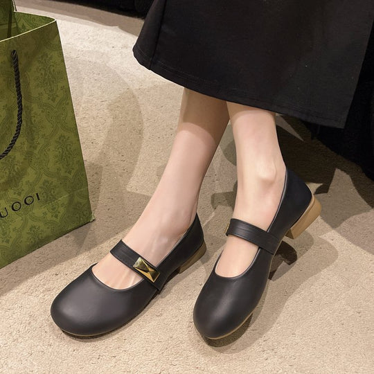 Damen elegante Ballerinas mit dekorativem Riemen R&B