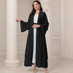 Damen Elegante lange Kimono-Jacke aus fließendem Stoff mit weitem Schnitt R&B