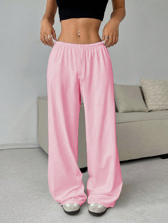 Damen Weit geschnittene Stoffhose mit elastischem Bund und komfortablem Schnitt R&B