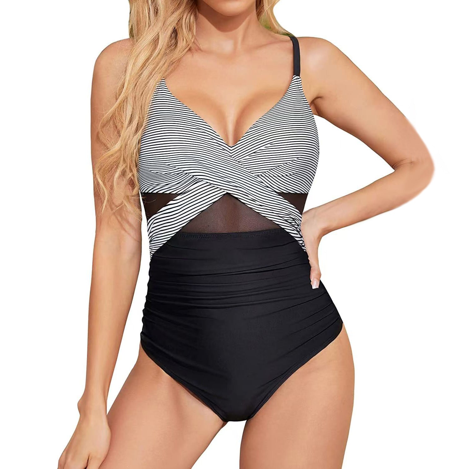 Damen Hochwertiger Einteiler Badeanzug mit trendigen Cut-Out-Details R&B