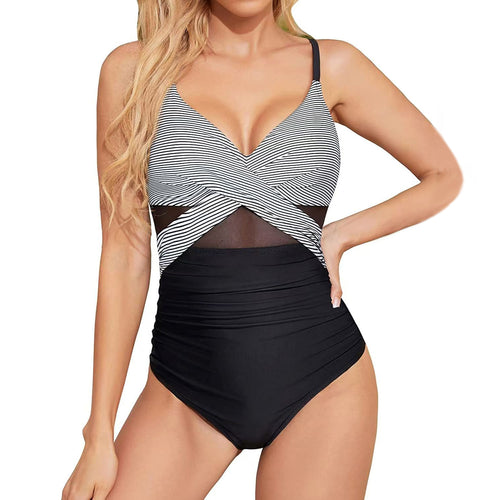 Damen Hochwertiger Einteiler Badeanzug mit trendigen Cut-Out-Details R&B