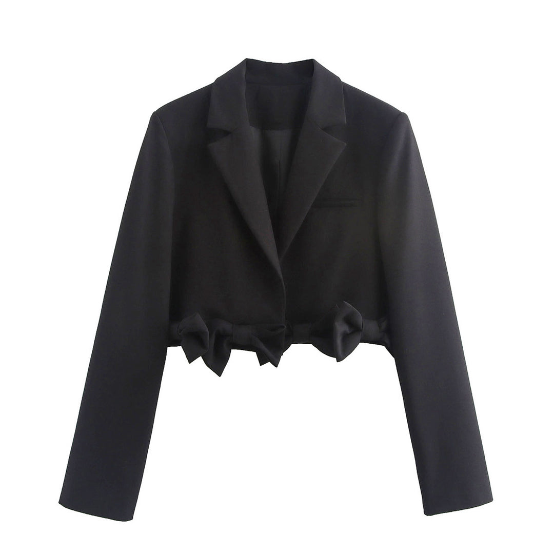 Damen cropped Blazerjacke mit Rüschendetails und schickem Schnitt R&B