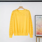 Damen Eleganter Pullover mit Spitzenärmeln und raffiniertem Design R&B