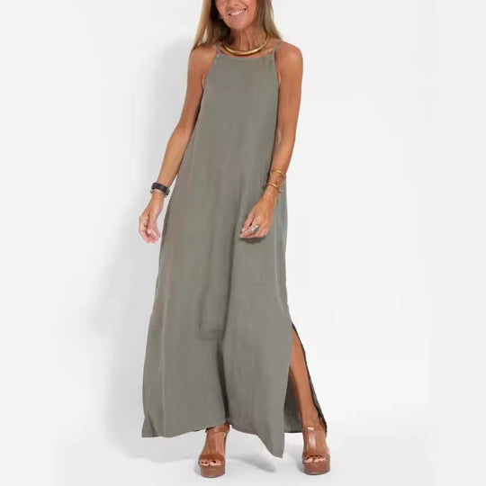 Damen Maxi-Kleid mit elegantem Schnitt und feinen Trägern R&B