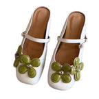 Damen edle Ballerina-Schuhe mit dekorativem Blumen-Design und komfortablem Riemchen R&B
