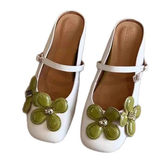 Damen edle Ballerina-Schuhe mit dekorativem Blumen-Design und komfortablem Riemchen R&B