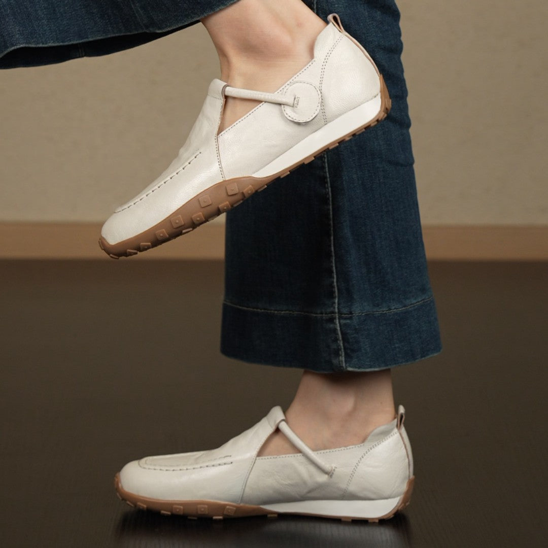 Damen Bequeme Slip-On Schuhe mit elastischem Riemen R&B