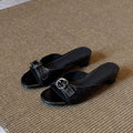Damen elegante Slingback-Pantoletten mit verziertem Riemendesign R&B