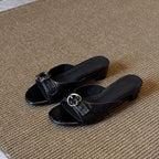 Damen elegante Slingback-Pantoletten mit verziertem Riemendesign R&B