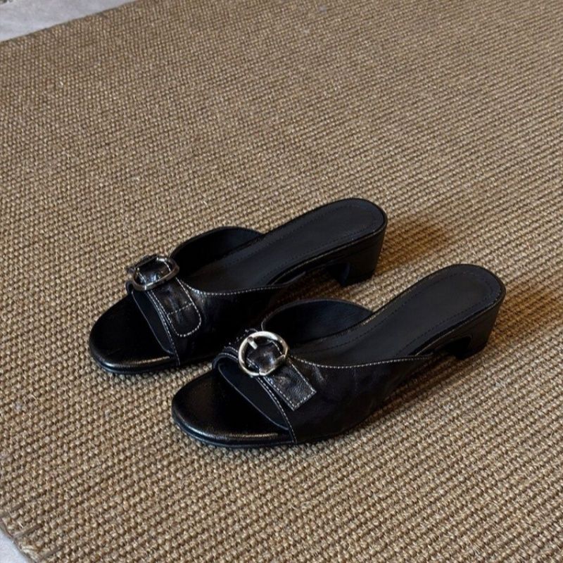 Damen elegante Slingback-Pantoletten mit verziertem Riemendesign R&B