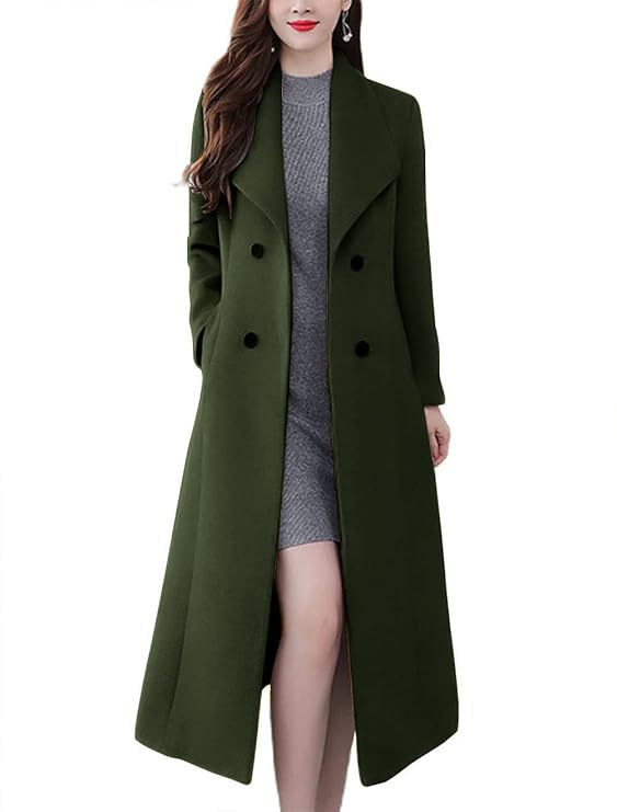 Damen Lange Wollmantel R&B