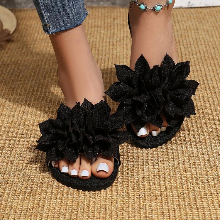 Damen Badeschuhe mit floralem Dekor R&B