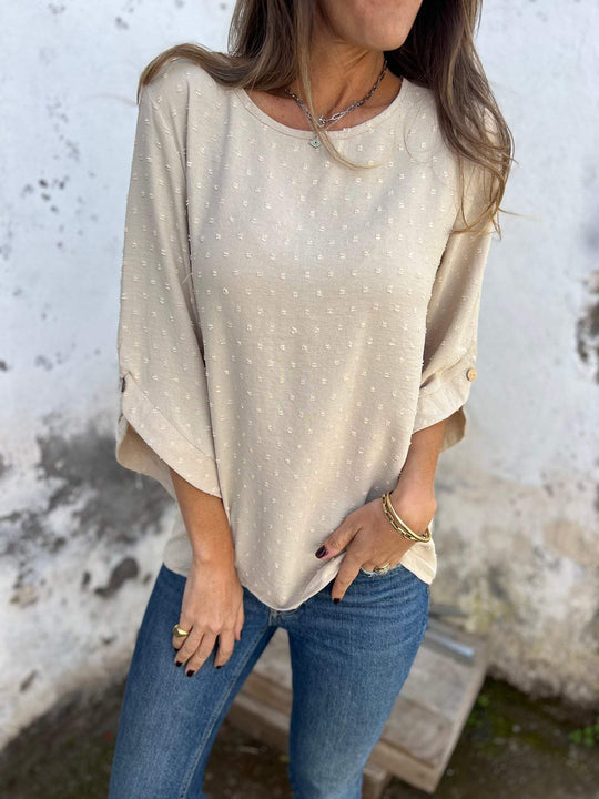 Damen lässige Bluse mit strukturiertem Stoff R&B