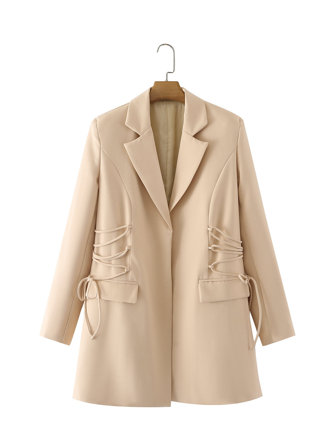 Damen modischer Blazer mit raffinierten Schnüroptiken und praktischen Taschen R&B