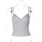 Damen Charmantes Spaghetti-Top mit Punkten R&B