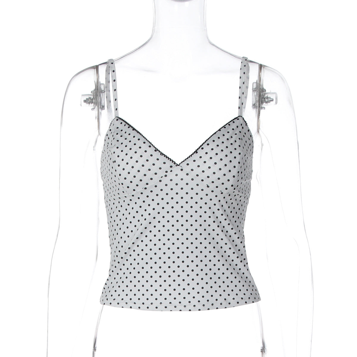 Damen Charmantes Spaghetti-Top mit Punkten R&B