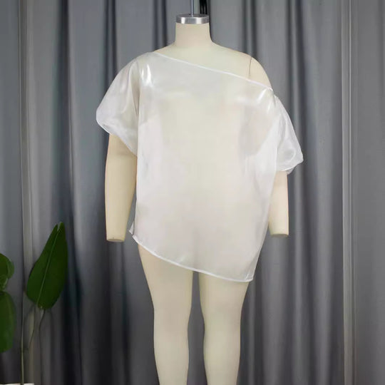 Damen Transparente Chiffon-Bluse R&B