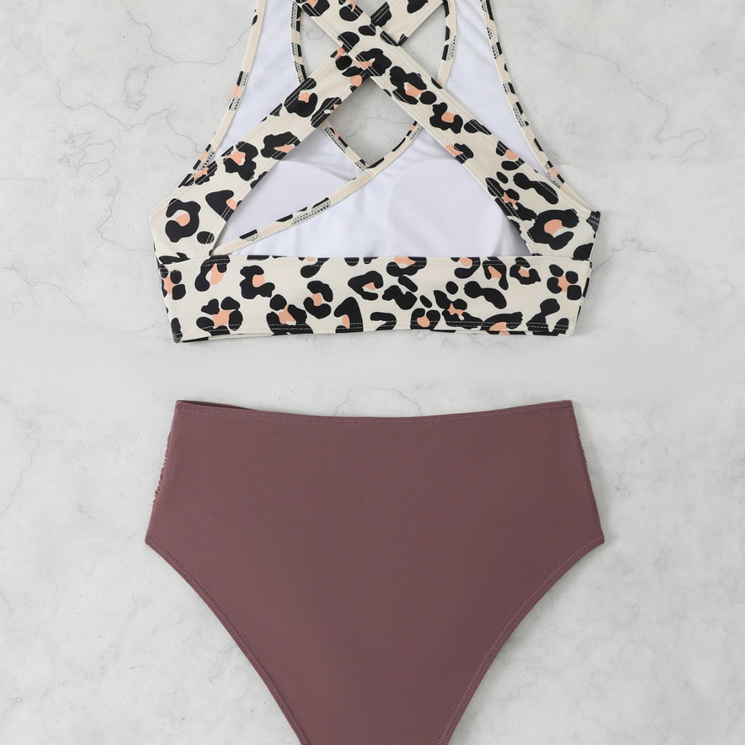 Damen Sportlicher Bikini-Set mit modischem Leo-Design R&B