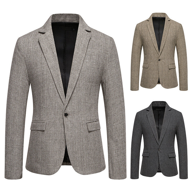 Herren eleganter Blazer mit feinem Karomuster