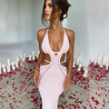 Damen Maxi-Strandkleid mit innovativem Cut-Out-Design R&B