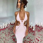 Damen Maxi-Strandkleid mit innovativem Cut-Out-Design R&B