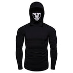 Herren Langarmshirt mit Kapuze und einzigartigem Totenkopfdesign
