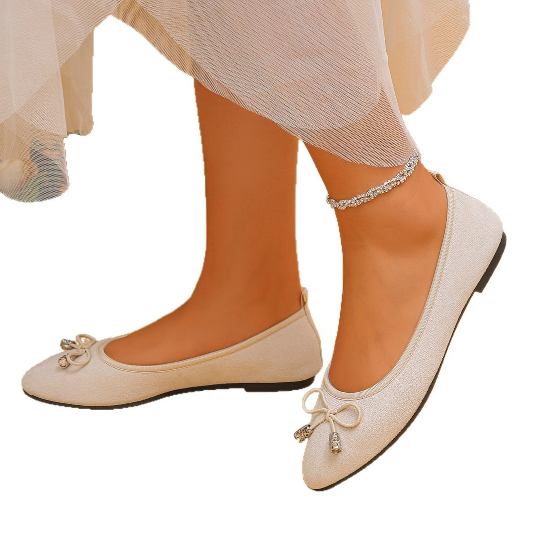 Damen Ballerinas mit dezentem Strassdetail und modischer Schleife R&B