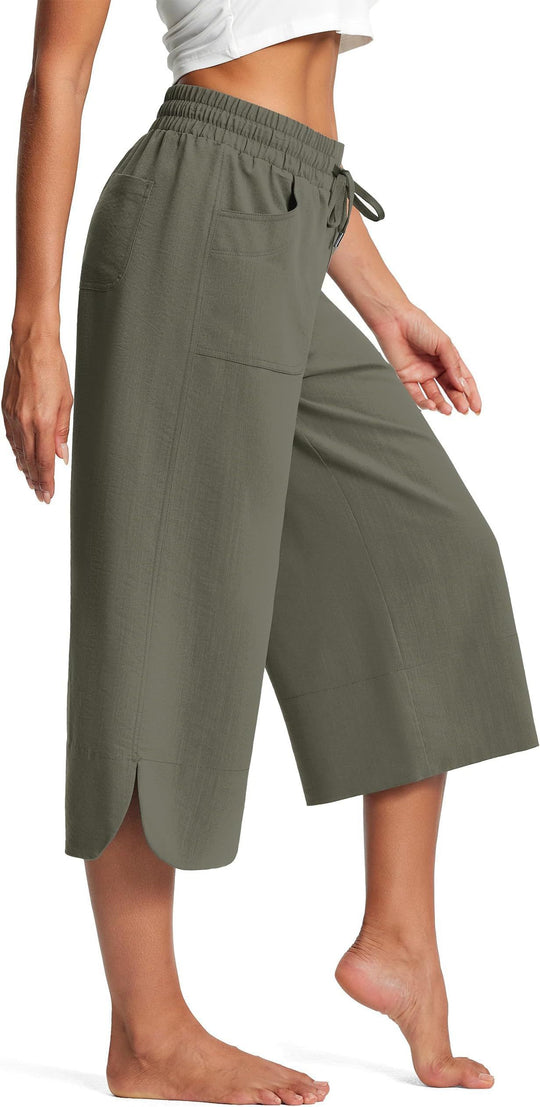 Damen bequeme Culotte mit elastischem Bund und praktischen Taschen R&B